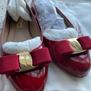 Ferragamo Varina Patent Calf Ballet Flats